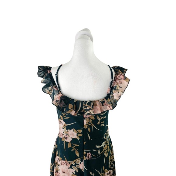 Cold Shoulder High Low Hem Allover Floral Dress - Picture 4 of 10